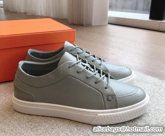 Perfect Hermes Irwin Calfskin Sneakers Grey 0425095