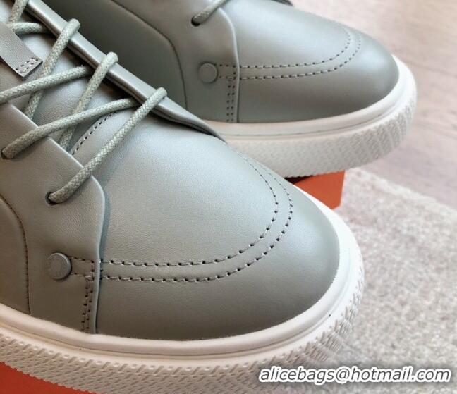 Perfect Hermes Irwin Calfskin Sneakers Grey 0425095