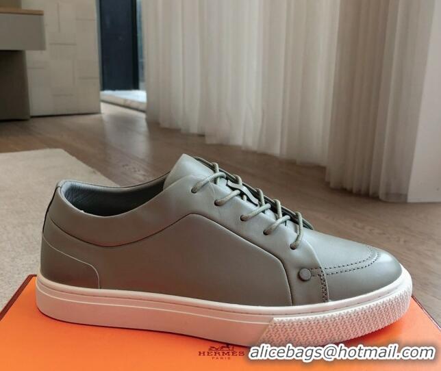 Perfect Hermes Irwin Calfskin Sneakers Grey 0425095