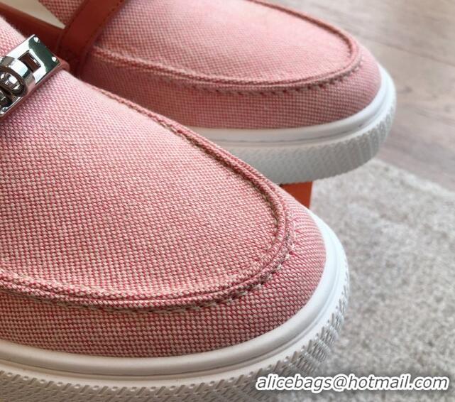 Top Design Hermes Game Suede Slip-on Sneakers with Kelly Buckle Pink 425098