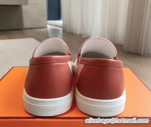 Top Design Hermes Game Suede Slip-on Sneakers with Kelly Buckle Pink 425098