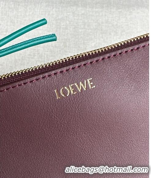 Promotional Loewe Knot T pouch in shiny nappa calfskin 3045 Burgundy 2024