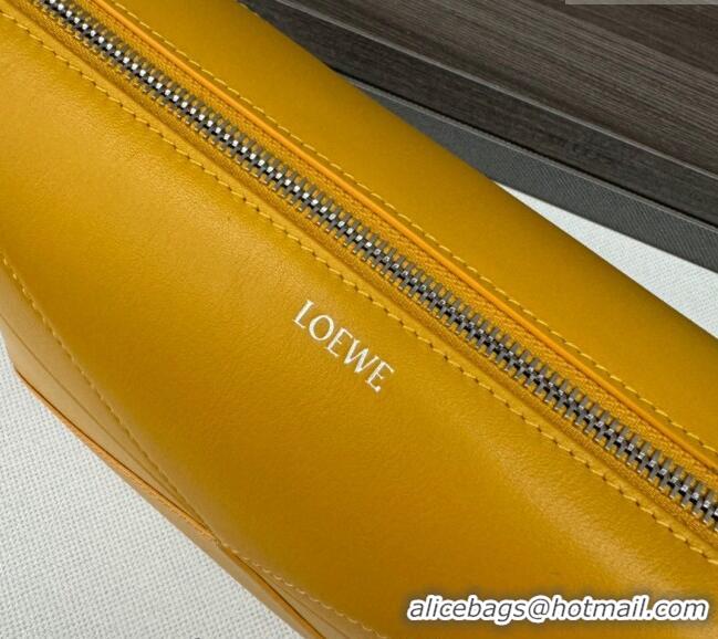 Good Taste Loewe Men's Puzzle Fold wash bag in shiny calfskin 052403 Yellow 2024