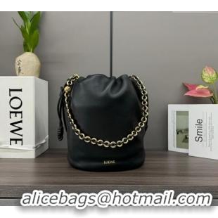 Promotional Loewe Flamenco Purse Bucket bag in mellow nappa lambskin 012406 Black 2024