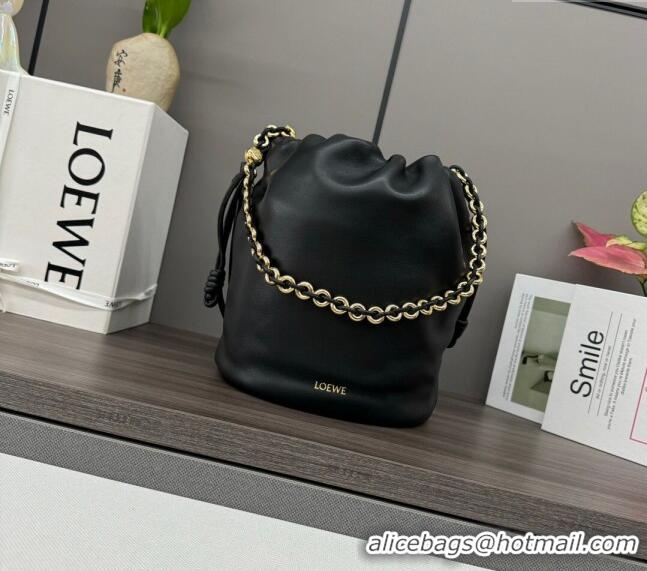 Promotional Loewe Flamenco Purse Bucket bag in mellow nappa lambskin 012406 Black 2024