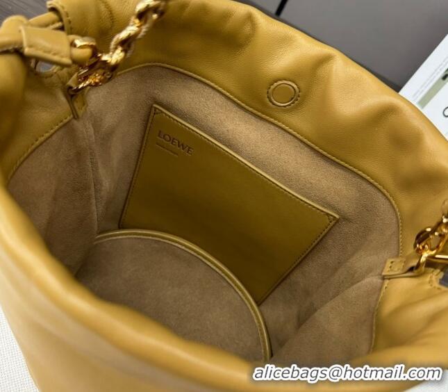 Best Quality Loewe Flamenco Purse Bucket bag in mellow nappa lambskin 012406 Sahara Yellow 2024