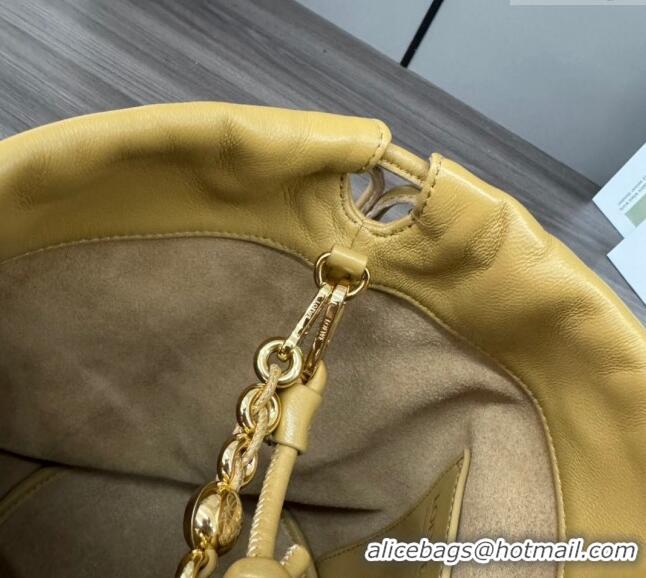 Best Quality Loewe Flamenco Purse Bucket bag in mellow nappa lambskin 012406 Sahara Yellow 2024