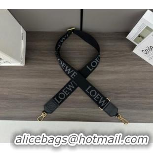 Promotional Loewe Logo Embroidered Shoulder Strap 4x120cm 652432 Black 2024