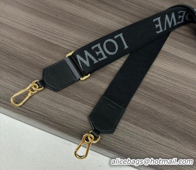 Promotional Loewe Logo Embroidered Shoulder Strap 4x120cm 652432 Black 2024