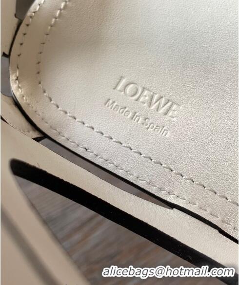 New Design Loewe Small Anagram cut-out tote in box calfskin L7014 White 2024