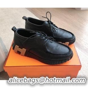 Classic Hot Hermes Increase Sneakers in Calfskin Black 425112