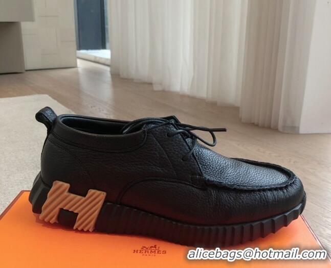 Classic Hot Hermes Increase Sneakers in Calfskin Black 425112