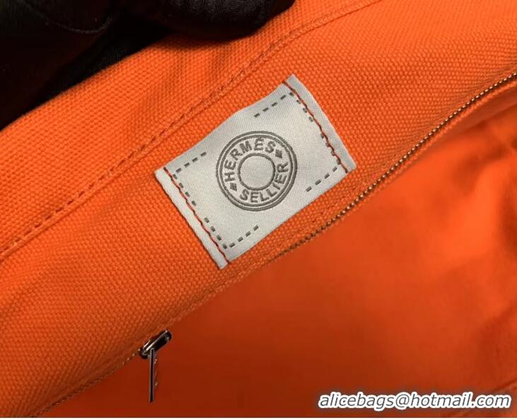 Famous Brand Hermes Canvas Shopping Bag H0734 White And Orange