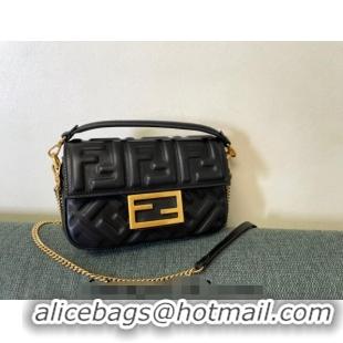 Promotional Fendi Baguette Mini Nappa Leather Bag F0135 Black 2024