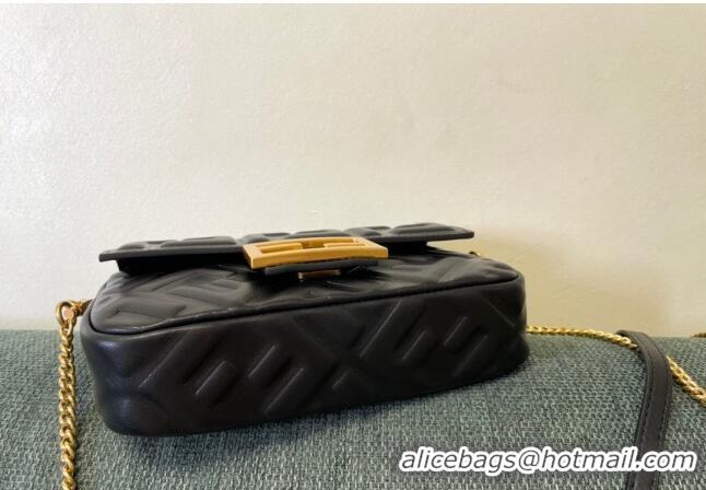 Promotional Fendi Baguette Mini Nappa Leather Bag F0135 Black 2024