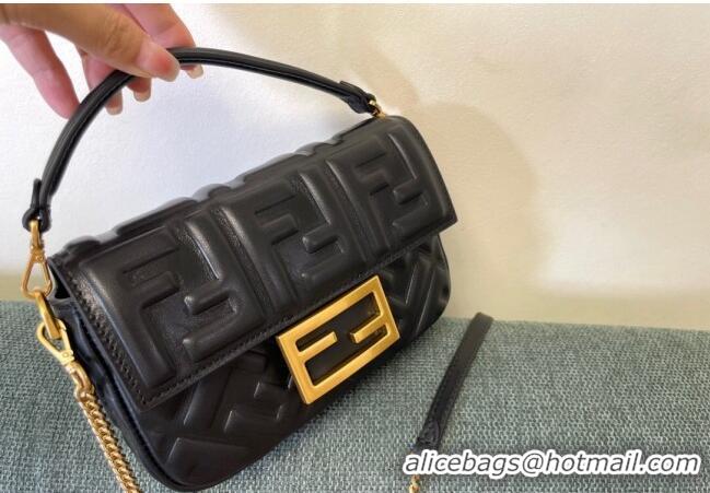 Promotional Fendi Baguette Mini Nappa Leather Bag F0135 Black 2024