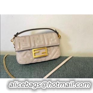 Reasonable Price Fendi Baguette Mini Nappa Leather Bag F0135 Light Grey 2024