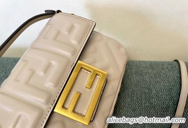 Reasonable Price Fendi Baguette Mini Nappa Leather Bag F0135 Light Grey 2024