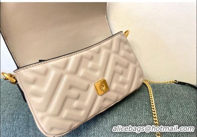 Reasonable Price Fendi Baguette Mini Nappa Leather Bag F0135 Light Grey 2024