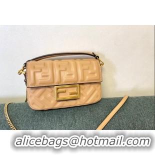 Promotional Fendi Baguette Mini Nappa Leather Bag F0135 Apricot 2024