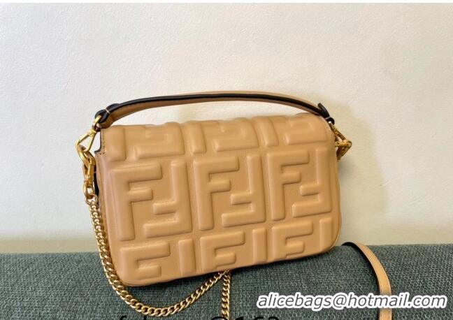 Promotional Fendi Baguette Mini Nappa Leather Bag F0135 Apricot 2024