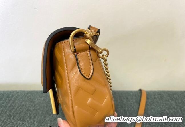 Inexpensive Fendi Baguette Mini Nappa Leather Bag F0135 Caramel Brown 2024