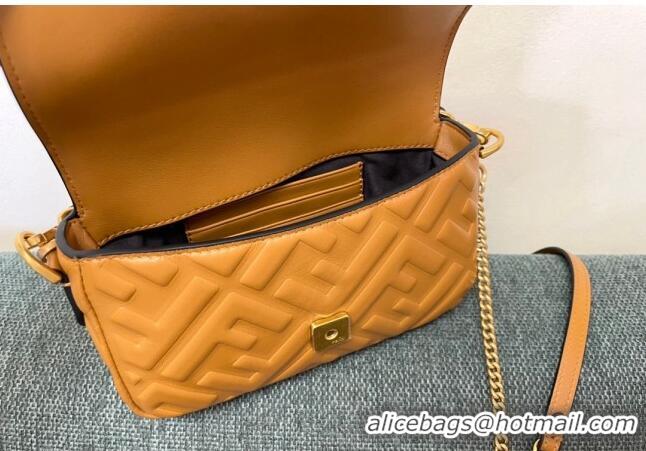 Inexpensive Fendi Baguette Mini Nappa Leather Bag F0135 Caramel Brown 2024