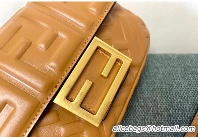 Inexpensive Fendi Baguette Mini Nappa Leather Bag F0135 Caramel Brown 2024