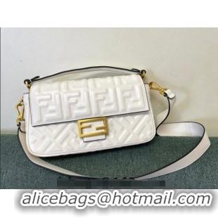 Unique Grade Fendi Baguette Medium Nappa Leather Bag FM0135 White 2024