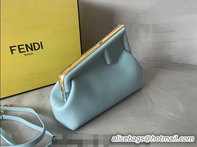 New Design Fendi First Small Leather Bag F0523 Light Blue 2024