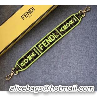 Discount Fendi Strap You Roman Canvas Shoulder Strap with Neon YF3108 Yellow Trim 2024 (No Refund or Change)