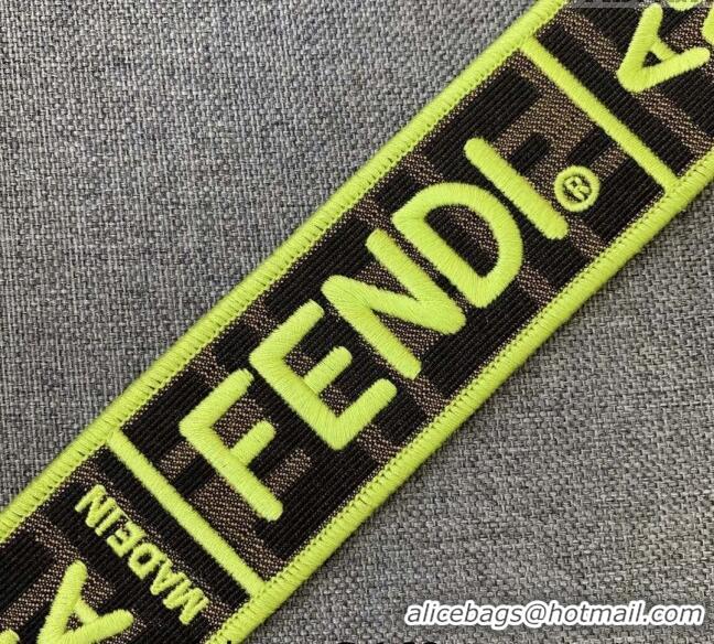 Discount Fendi Strap You Roman Canvas Shoulder Strap with Neon YF3108 Yellow Trim 2024 (No Refund or Change)