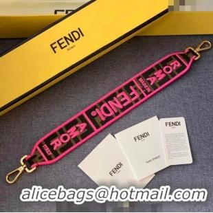 Inexpensive Fendi Strap You Roman Canvas Shoulder Strap with Neon YF3108 Neon Pink Trim ( No Refund or Change)