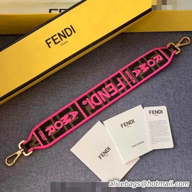 Inexpensive Fendi Strap You Roman Canvas Shoulder Strap with Neon YF3108 Neon Pink Trim ( No Refund or Change)