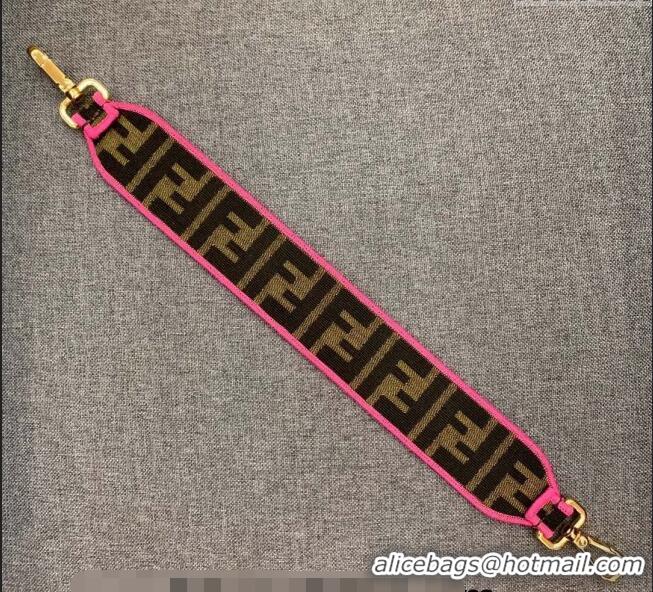 Inexpensive Fendi Strap You Roman Canvas Shoulder Strap with Neon YF3108 Neon Pink Trim ( No Refund or Change)