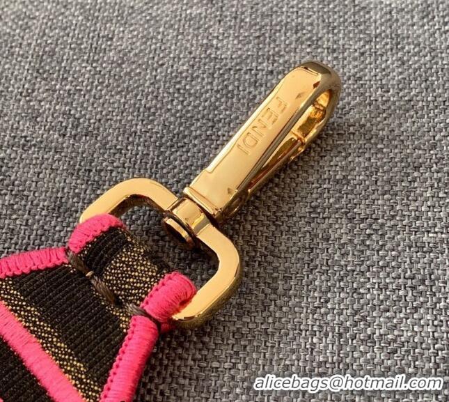 Inexpensive Fendi Strap You Roman Canvas Shoulder Strap with Neon YF3108 Neon Pink Trim ( No Refund or Change)