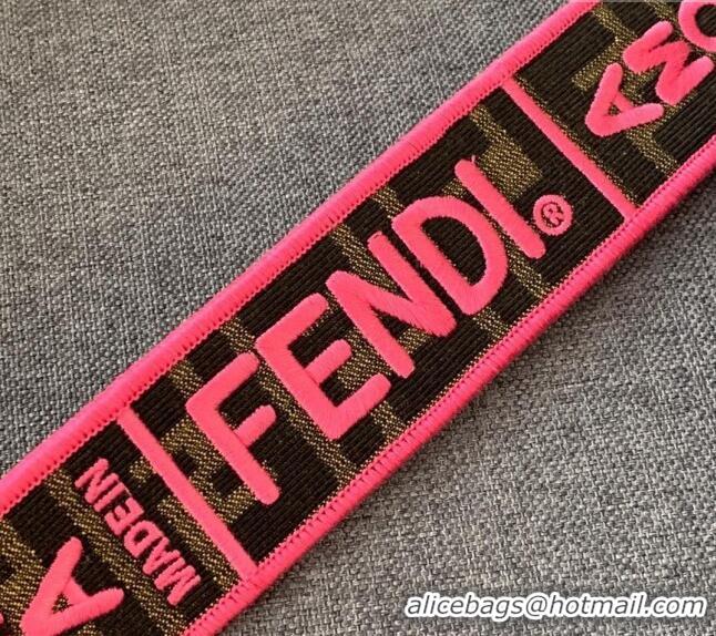 Inexpensive Fendi Strap You Roman Canvas Shoulder Strap with Neon YF3108 Neon Pink Trim ( No Refund or Change)