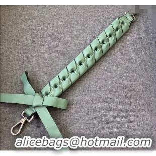 Trendy Design Fendi Strap You Braidede Leather Shoulder Strap with Bow F3108 Green (No Refund or Change)