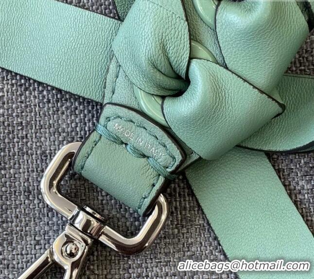 Trendy Design Fendi Strap You Braidede Leather Shoulder Strap with Bow F3108 Green (No Refund or Change)