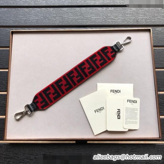 Low Price Fendi Strap You Velvet Shoulder Strap F3116 Red/Black 2024 (No Refund or Change)