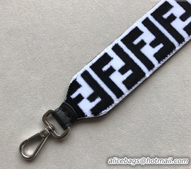 Best Price Fendi Strap You Velvet Shoulder Strap F3116 White/Black 2024 (No Refund or Change)