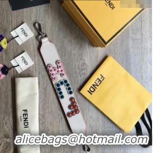 Super Quality Fendi Strap You Leather Shoulder Strap with Letter Patch F3118 White 2024 (No Refund or Change)