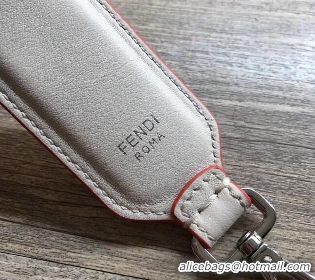 Super Quality Fendi Strap You Leather Shoulder Strap with Letter Patch F3118 White 2024 (No Refund or Change)