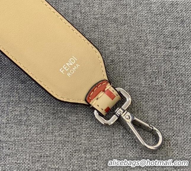 Promotional Fendi Strap You Leather Shoulder Strap F3118 Beige/Red (No Refund or Change)