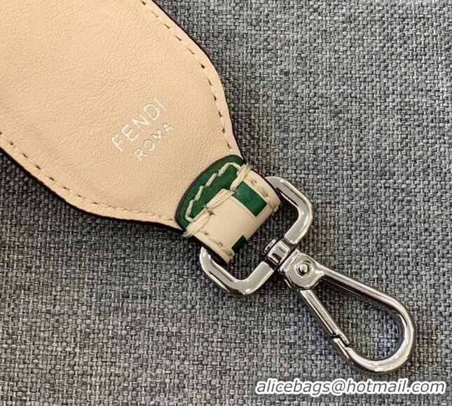 Well Crafted Fendi Strap You Leather Shoulder Strap F3118 Beige/Green 2024 (No Refund or Change)