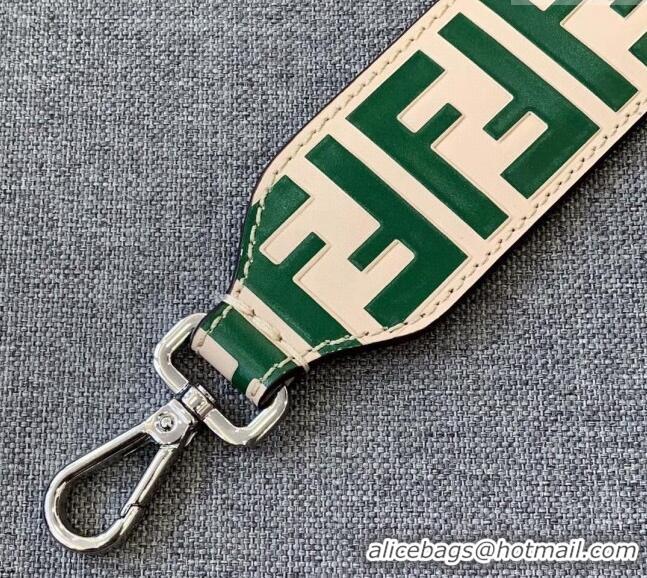 Well Crafted Fendi Strap You Leather Shoulder Strap F3118 Beige/Green 2024 (No Refund or Change)