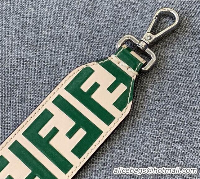 Well Crafted Fendi Strap You Leather Shoulder Strap F3118 Beige/Green 2024 (No Refund or Change)