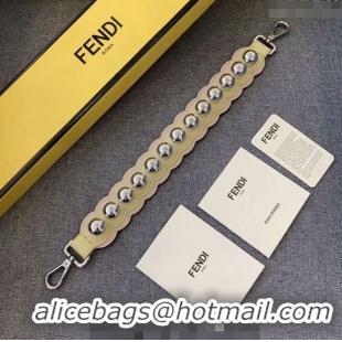 Top Grade Fendi Strap You Waved Leather Shoulder Strap with Round Studs F3127 Yellow/Pink 2024 (No Refund or Change)