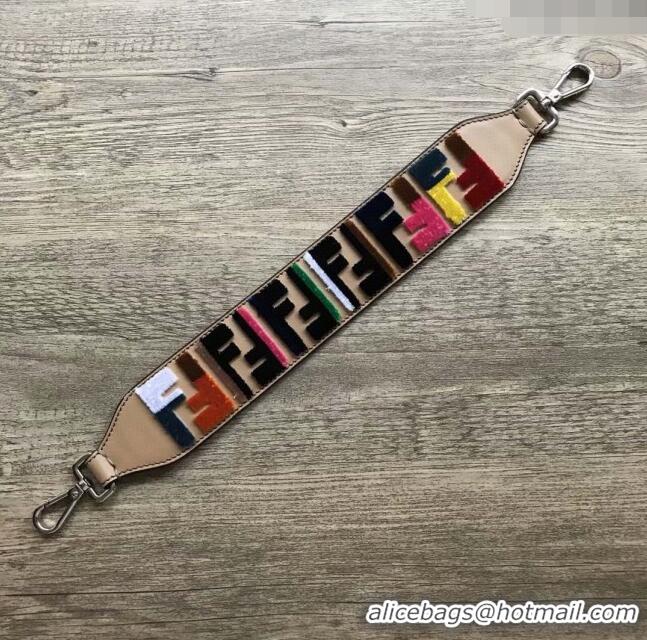 Super Quality Fendi Strap You Leather Shoulder Strap F3118 Beige/Multicolor 2024 (No Refund or Change)