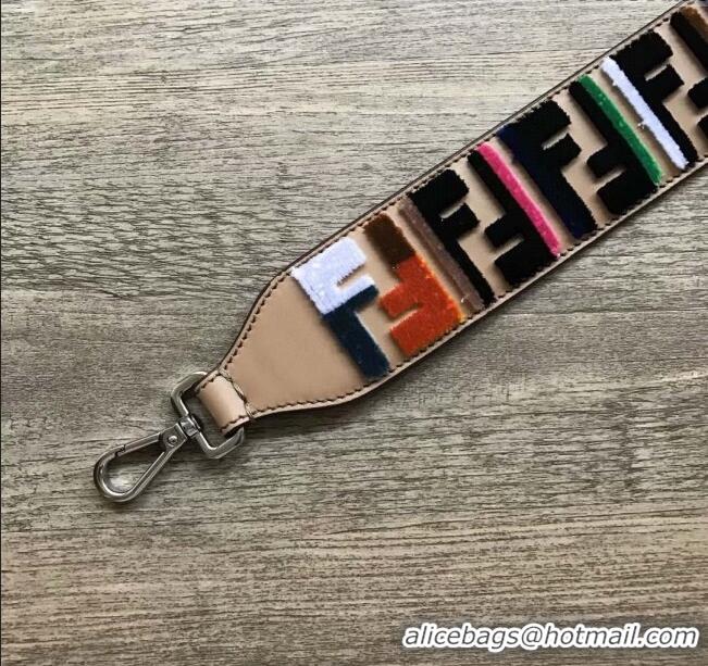 Super Quality Fendi Strap You Leather Shoulder Strap F3118 Beige/Multicolor 2024 (No Refund or Change)